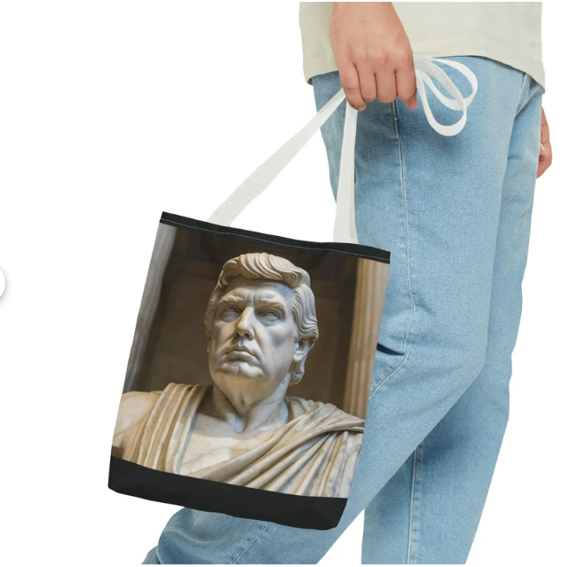Roman Statue Bust of Trump Tote Bag