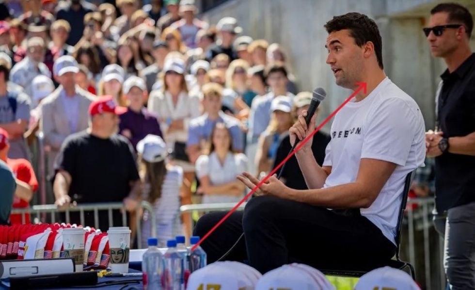 Did a Projectile / Bullet Hit Charlie Kirk from Below?